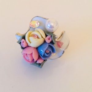 Porcelain flower ring (new)